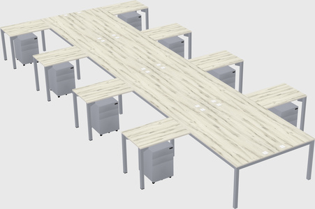 Shared l-shaped desk