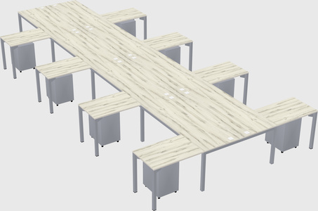 Shared l-shaped desk