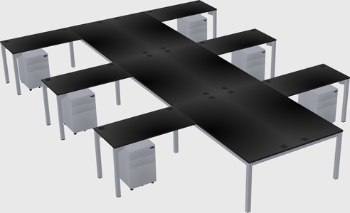 Shared l-shaped desk