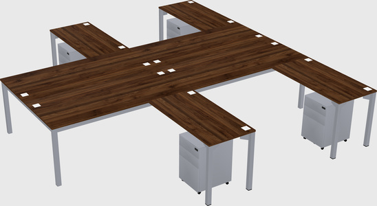 Shared l-shaped desk