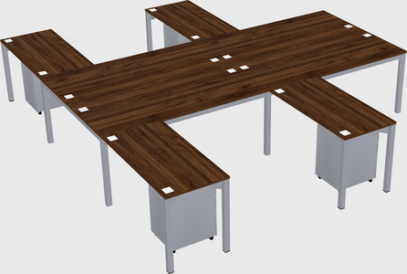 Shared l-shaped desk