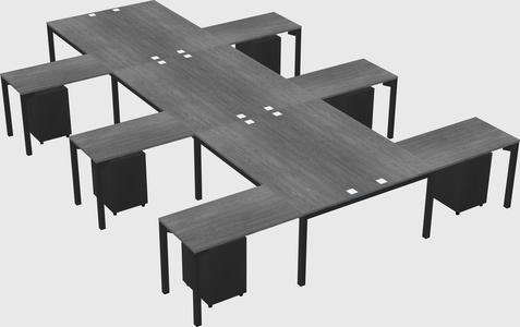 Shared l-shaped desk