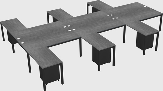 Shared l-shaped desk