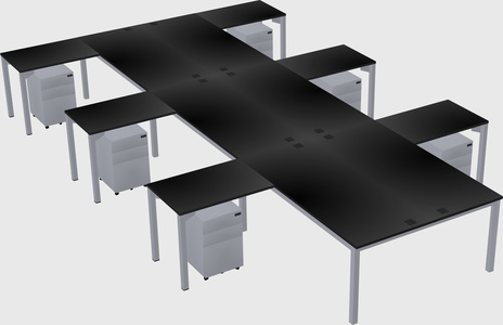 Shared l-shaped desk