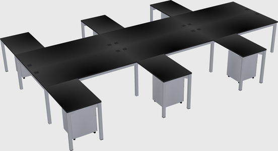 Shared l-shaped desk