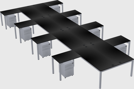Shared l-shaped desk