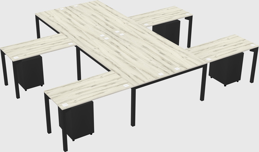 Shared l-shaped desk