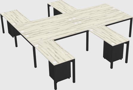 Shared l-shaped desk