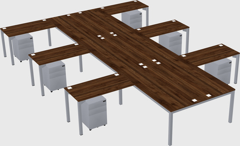Shared l-shaped desk