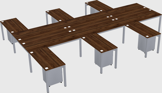 Shared l-shaped desk