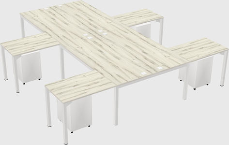 Shared l-shaped desk