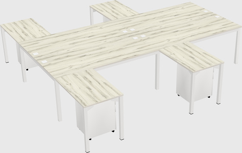 Shared l-shaped desk