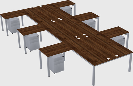 Shared l-shaped desk