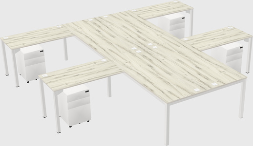 Shared l-shaped desk