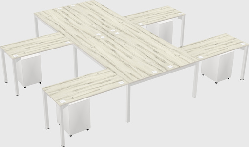 Shared l-shaped desk