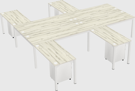 Shared l-shaped desk