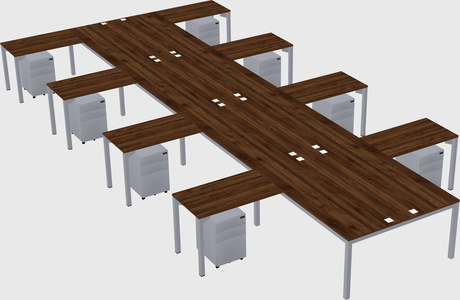 Shared l-shaped desk