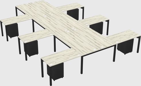 Shared l-shaped desk
