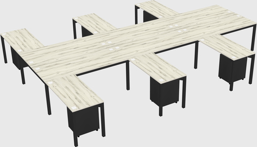 Shared l-shaped desk