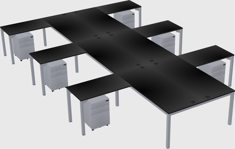 Shared l-shaped desk