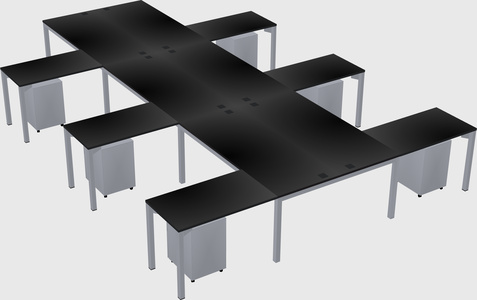 Shared l-shaped desk