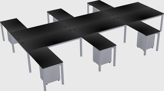 Shared l-shaped desk