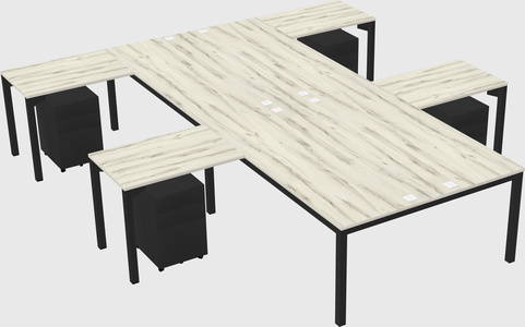 Shared l-shaped desk