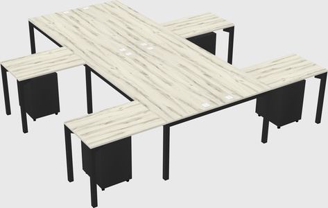 Shared l-shaped desk