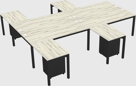 Shared l-shaped desk