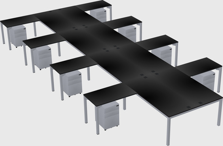 Shared l-shaped desk