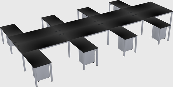 Shared l-shaped desk