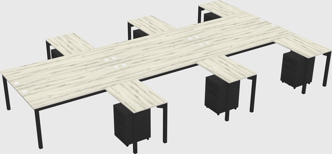 Shared l-shaped desk