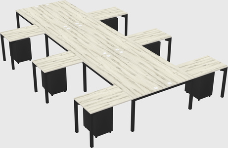 Shared l-shaped desk