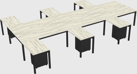 Shared l-shaped desk