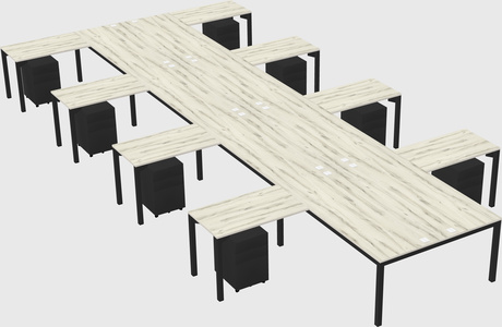 Shared l-shaped desk