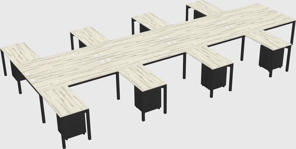 Shared l-shaped desk