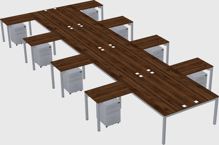 Shared l-shaped desk