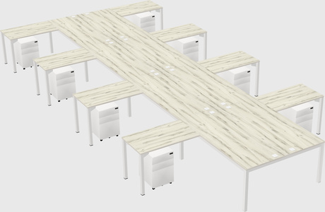 Shared l-shaped desk