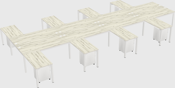 Shared l-shaped desk