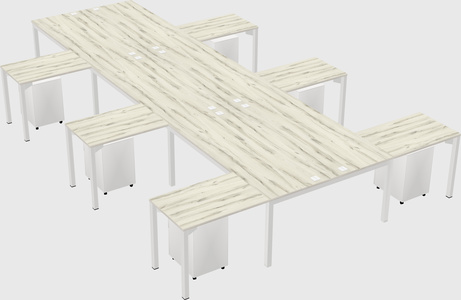Shared l-shaped desk