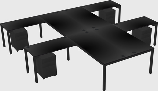 Shared l-shaped desk