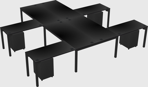 Shared l-shaped desk