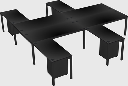 Shared l-shaped desk