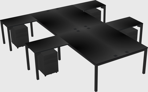 Shared l-shaped desk