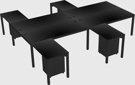 Shared l-shaped desk
