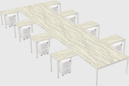 Shared l-shaped desk
