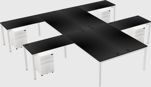 Shared l-shaped desk