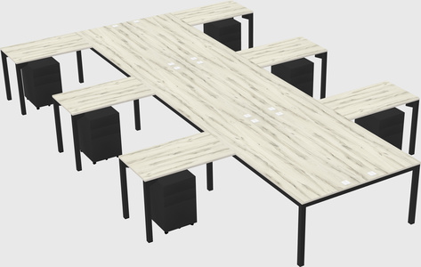 Shared l-shaped desk