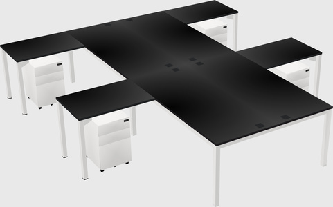Shared l-shaped desk