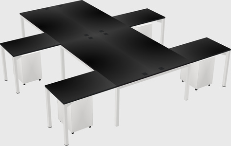 Shared l-shaped desk